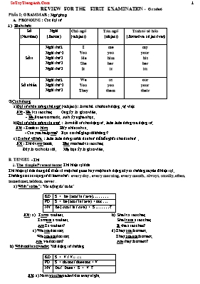 Review for the first examination - Grade 6